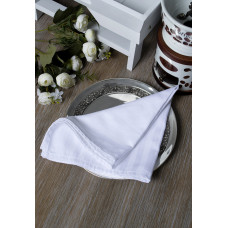 Набір столових серветок Iris Home - Білий сатин страйп 1*1 35*35 (6 од)