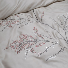 Постільна білизна Dantela Vita сатин з вишивкою - Blesk bej бежевий євро