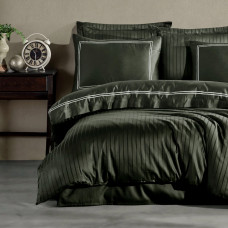 Постільна білизна Dantela Vita сатин з вишивкою - Imge haki хакі євро