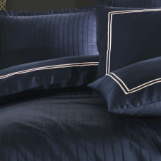 Постільна білизна Dantela Vita сатин з вишивкою - Imge lacivert синій євро