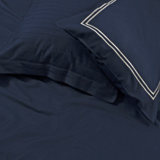 Постільна білизна Dantela Vita сатин з вишивкою - Imge lacivert синій євро