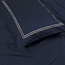 Постільна білизна Dantela Vita сатин з вишивкою - Imge lacivert синій євро