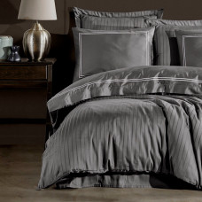 Постільна білизна Dantela Vita сатин з вишивкою - Imge gri сірий євро