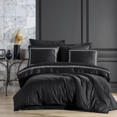 Постільна білизна Dantela Vita сатин з вишивкою - Nuans siyah чорний євро