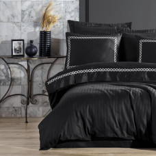 Постільна білизна Dantela Vita сатин з вишивкою - Nuans siyah чорний євро