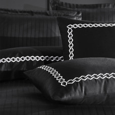 Постільна білизна Dantela Vita сатин з вишивкою - Nuans siyah чорний євро