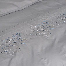 Постільна білизна Dantela Vita сатин з вишивкою - Alya gri сірий сімейний