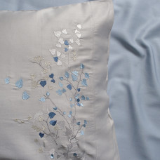 Постільна білизна Dantela Vita сатин з вишивкою - Alya gri сірий сімейний