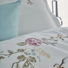 Постільна білизна Dantela Vita сатин з вишивкою - Ruya krem кремовий сімейний