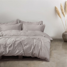Постільна білизна сатин premium Lotus Home - Dakota сіро-бежевий євро