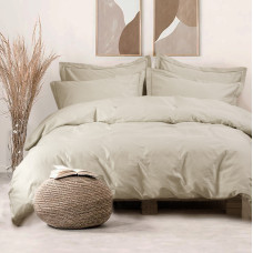 Постільна білизна сатин premium Lotus Home - Dakota світло-бежевий сімейний