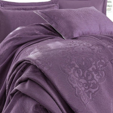 Покривало жакард з наволочками Dantela Vita - Mina murdum сливовий євро