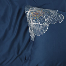 Постільна білизна Dantela Vita сатин з вишивкою - Calista lacivert синій євро