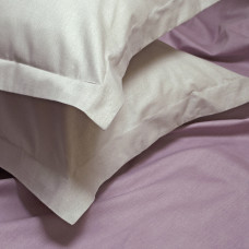 Постільна білизна сатин premium Lotus Home - Basic хакі/сливовий євро
