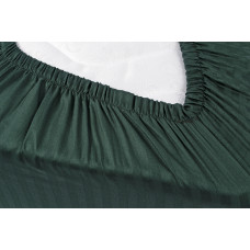 Простирадло Lotus Готель - Сатин Страйп 1*1. смарагд Туреччина 160*200*35 на резинці