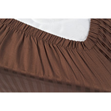 Простирадло Iris Home Готель - Сатин Страйп 1*1 кавовий 160*200*25 на резинці