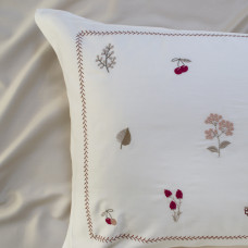 Постільна білизна Dantela Vita сатин з вишивкою - Benedict bej бежевий євро