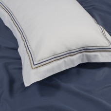 Постільна білизна Dantela Vita сатин з вишивкою - Florentino beyaz-lacivert білий-синій євро