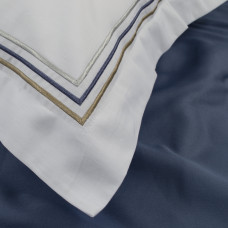 Постільна білизна Dantela Vita сатин з вишивкою - Florentino beyaz-lacivert білий-синій євро