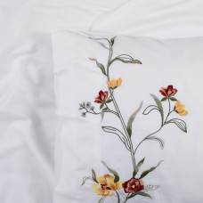 Постільна білизна Dantela Vita сатин з вишивкою - Felicita beyaz білий євро