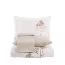 Постільна білизна Dantela Vita сатин з вишивкою - Zumra krem кремовий євро