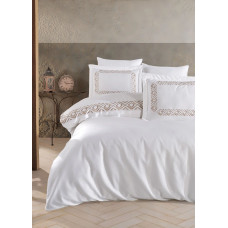 Постільна білизна Dantela Vita сатин з вишивкою - Valentina євро