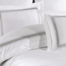 Постільна білизна Dantela Vita сатин з вишивкою - Katrina gri сірий євро