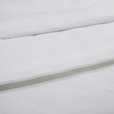 Постільна білизна Dantela Vita сатин з вишивкою - Katrina gri сірий євро