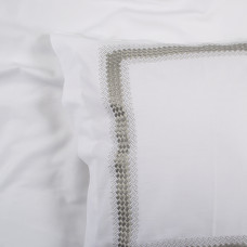 Постільна білизна Dantela Vita сатин з вишивкою - Katrina gri сірий євро