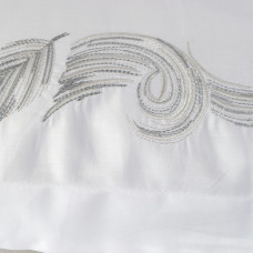 Постільна білизна Dantela Vita сатин з вишивкою - Angelina gri сірий євро