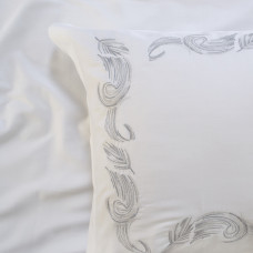 Постільна білизна Dantela Vita сатин з вишивкою - Angelina gri сірий євро