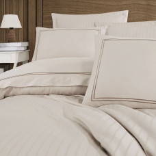 Постільна білизна Dantela Vita сатин з вишивкою - Imge bej бежевий євро