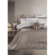 Набір постільної білизни з вишивкою та жакардовим покривалом Dantela Vita - Katrina gri сірий євро