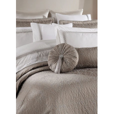 Набір постільної білизни з вишивкою та жакардовим покривалом Dantela Vita - Katrina gri сірий євро