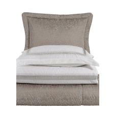 Набір постільної білизни з вишивкою та жакардовим покривалом Dantela Vita - Katrina gri сірий євро