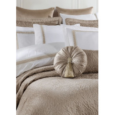 Набір постільної білизни з вишивкою та жакардовим покривалом Dantela Vita - Katrina bej бежевий євро