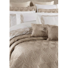 Набір постільної білизни з вишивкою та жакардовим покривалом Dantela Vita - Alina bej-gold євро