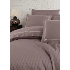 Постільна білизна Dantela Vita сатин з вишивкою - Imge a.kahve світло-кавовий євро