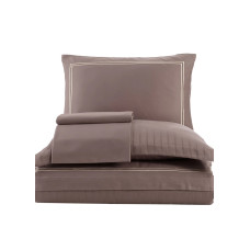 Постільна білизна Dantela Vita сатин з вишивкою - Imge a.kahve світло-кавовий євро