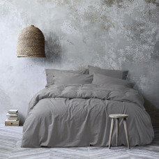 Постільна білизна Lotus Home Washed cotton - Solid antracite євро