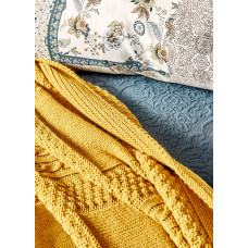 Набір постільна білизна з покривалом + плед Karaca Home - Maryam petrol 2020-1 смарагд євро