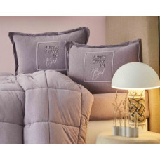 Набір постільна білизна з ковдрою Karaca Home - Toffee lila ліловий полуторний