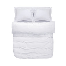 Постільна білизна сатин Lotus Home - White Collection Stripe білий євро