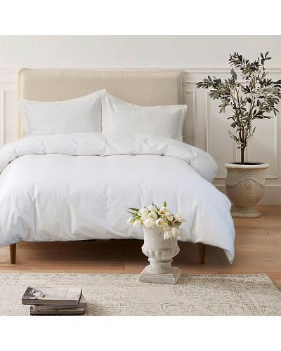 Постільна білизна сатин Lotus Home - White Collection Classic молочний євро