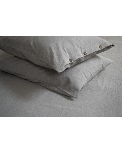 Простирадло з наволочками Lotus Home Washed Cotton - Antracite 260*280