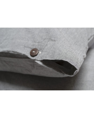 Простирадло з наволочками Lotus Home Washed Cotton - Antracite 260*280