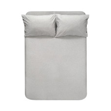 Простирадло з наволочками Lotus Home Washed Cotton - Light antracite 270*270