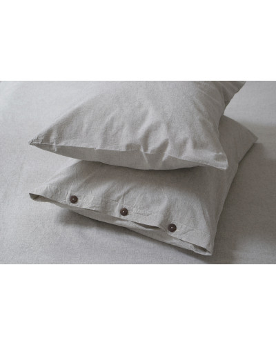 Простирадло з наволочками Lotus Home Washed Cotton - Light antracite 270*270