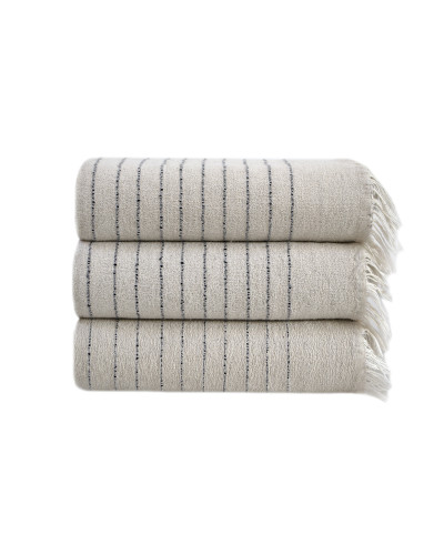 Рушник з льону Lotus Home - Line чорний 50*90