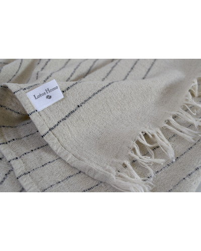 Рушник з льону Lotus Home - Line чорний 50*90